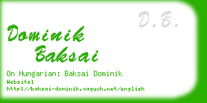 dominik baksai business card